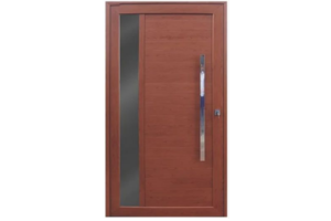 Porta pivotante em alumínio amadeirado em Salvador